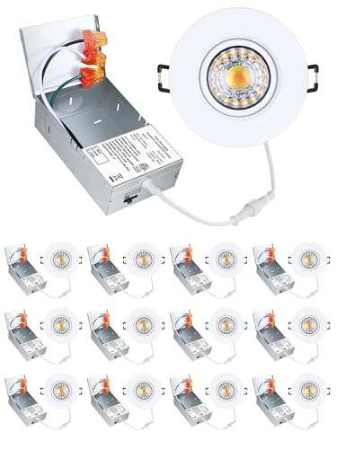 POPANU Premium 3-Inch Gimbal LED Recessed Light Canless Downlight Rotatable