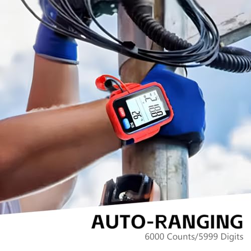 Image of Serplex Wrist-Worn Digital Multimeter with 4.3 Inch LCD Display, True RMS, Auto-Ranging, AC /DC Voltage Current Resistance Continuity Diode Capacitance Frequency Measurement for Electricians and DIY