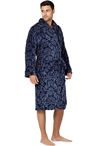 Intimo Men's Paisley Corel Robe, Navy3