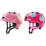 uvex Unisex Jugend, Kid 3 cc Fahrradhelm, pink mat, 51-55 cm & Unisex Jugend, Kid 3 Fahrradhelm, pink Flower, 51-55 cm