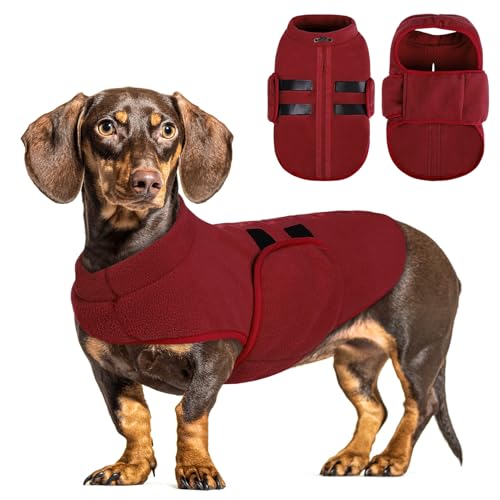 Image of Queenmore Small Dog Sweater,Soft Fleece Dog Vest Dog Jacket with Leash Hole