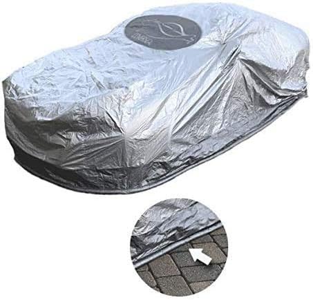Light Duty Indoor Car Cover with Patented Weighted Ground Conforming Apron Seal - All Weather Water-Resistant Car Cover for Automobiles - Sports Size 189 L x 75 W x 67 H inch Max