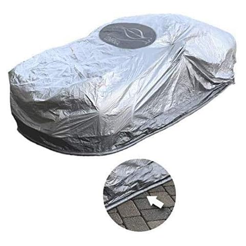 CoverSeal Light Duty Indoor Car Cover with Patented Weighted Ground Conforming Apron Seal - All Weather Water-Resistant Car Cover for Automobiles - Full Size 205 L x 70 W x 73 H inch Max Cover