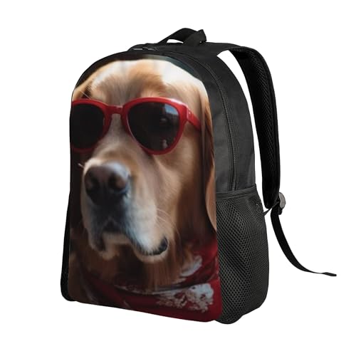 Travel Backpack for Women & Men Dog Sunglasses Bandana Lightweight, Large Capacity Backpack For Adult 16 Inch2