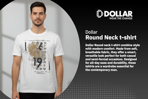 Image of Dollar Club Men's Cotton Round Neck Printed T-Shirt