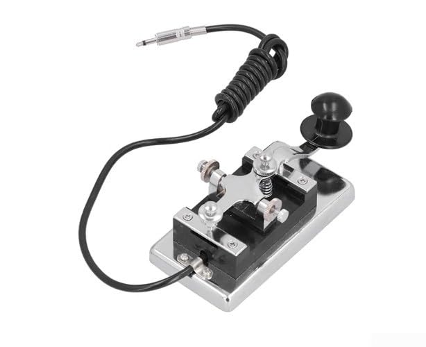 Llave de código morse K4 resistente para transmisión CW con conectores jack 2