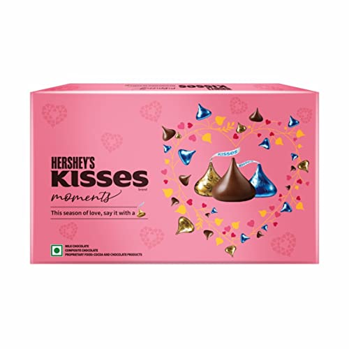 Image of Hershey's Kisses Diwali Chocolate Gift Pack | Melt-in-Mouth Milk, Almond & Cookies n Creme Chocolates | Festive Gifting Box | 90.3gm
