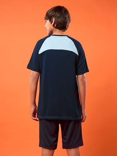 Image of TECHNOSPORT Boy's Polyester Slim Fit Crew Neck Half Sleeve T-Shirt with Technocool+, Anti Microbial Propeties for Sports and Regular Use