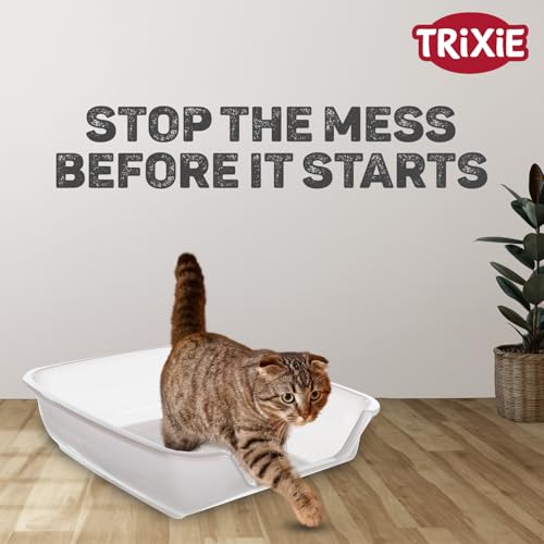Image of Trixie Junior Nuno Cat Litter Tray, Recycled, Plastic, 28 x 9 x 36 cm, Small Animal Home Ensures Ease of Cleaning and Hygiene Maintenance (Color May Vary)