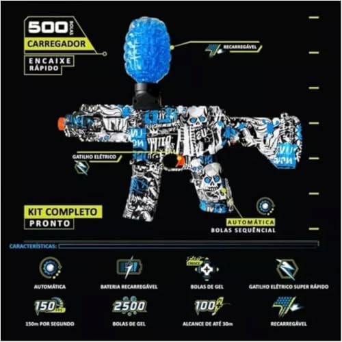 Metralhadora de Brinquedo Gel Automática Elétrica