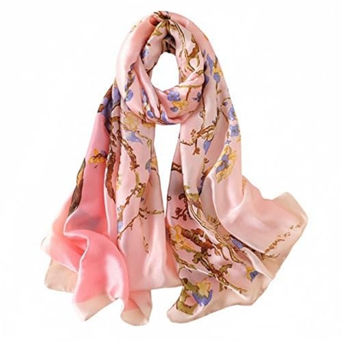 Image of Floral Printed Silk stole | silk Scarf for Women | stylish silk stole for women | Soft Lightweight Stole, Shawl & Neck Wrap | Scarf for Wedding, Party, Travel & Casual Wear
