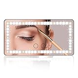 Car Sun Visor Vanity Mirror, Car Interior Accessories Makeup Mirror with 3 Light Modes & 60 LEDs, Rechargeable Led Light Car Mirror with Dimmable Touch Screen, Universal for Car Truck SUV