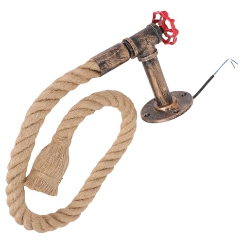 Homoyoyo Industrial Rope Wall Light Base Vintage Decor Pendant Lamp for Bedroom Room and Rustic Style Wall Lamp Bulb Not Included