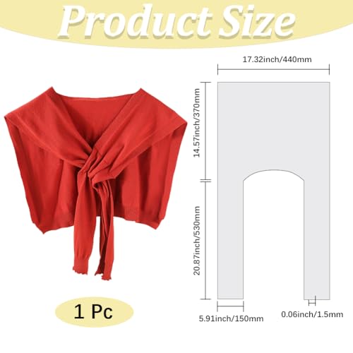 Red Knitted Sweater Shawl 2025 Lightweight Thin Casual Commute Travel Scarf Cape Wraps Detachable Collar Soft Touch Tie Up Knotted Shawls for Women Spring Fall Trendy Outfits Streetwear2