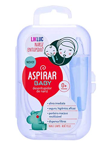KIT LIKLUC - Aspirador Nasal Aspirar Baby com Estojo + Adesivos XÔ FEBRE 4 unidades + LIMPA CHUPETA