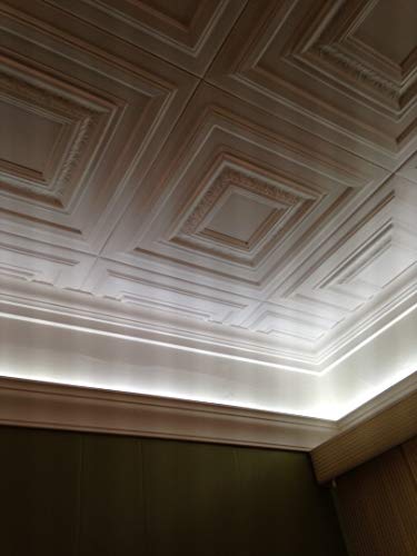 A La Maison Ceilings R31 Chestnut Grove Foam Glue-up Ceiling Tile (256 sq. ft./Case), Pack of 96, Plain White