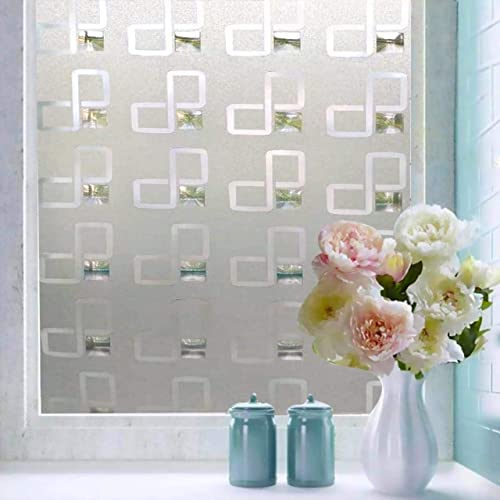Image of SUNBIRD Window Film Privacy Colorful Window Sticker, Decorative Window Vinyl, Adhesive Home UV Blocking, Heat Insulation Static Cling for Bathroom Office (12 X 48 INCHES, Crystal Eight)