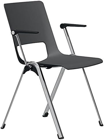 Stackable Side Chair With Polypropylene Seat And Steel Tube Frame In Polished Chrome-Pack of 4