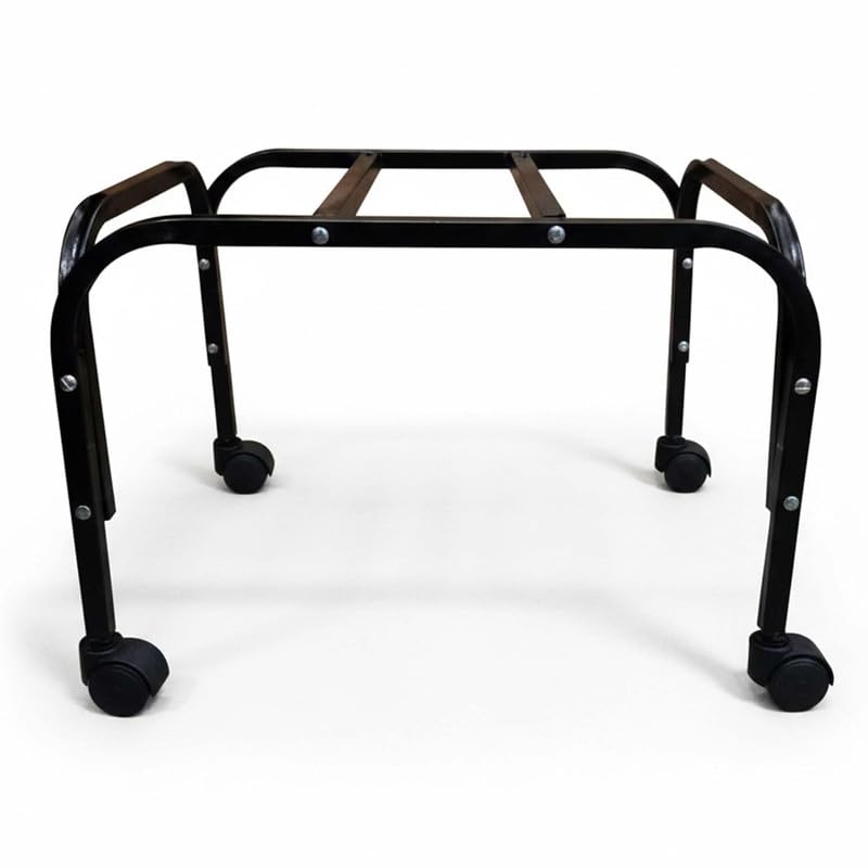 Image of AASHIE N HOMES Cooler Stand with Wheels Heavy Duty Metal Cooler Trolley | 100kg Load Capacity | 360 Rotating Wheels | Rust-Resistant White Finish | Movable Air Cooler Stand for Home & Outdoor (BLACK)