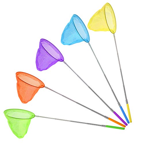 image for Coopay 5 Pack Telescopic Butterfly Nets Catching Insects Bugs Fishing 