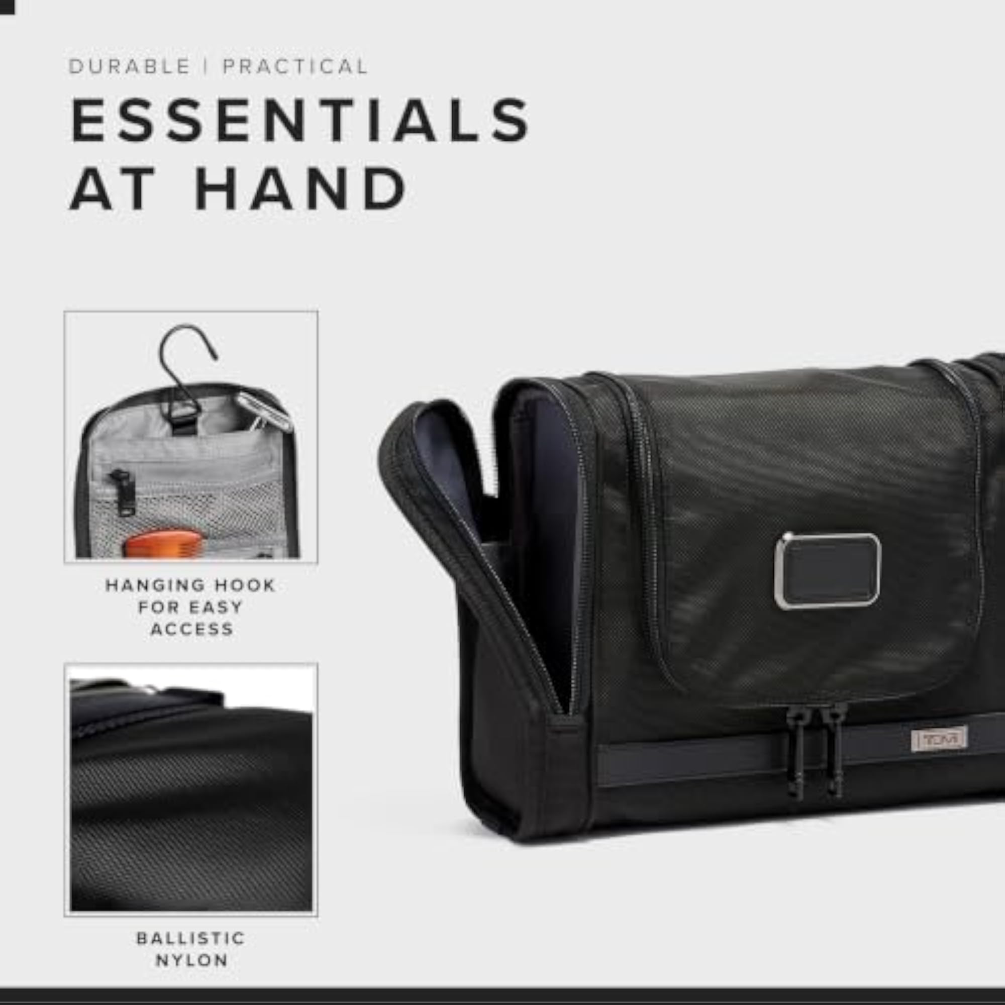 Hanging Travel Kit Toiletries Organizer, Black