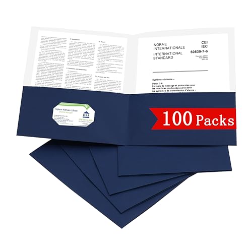 Zzrywuty 100 Packs Paper Folders with Pockets for Students,Busine...