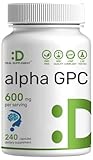 DEAL SUPPLEMENT Alpha GPC 600 mg Per Serving, 240 Capsules – Alpha GPC Choline Supplement – 120 Servings – Non-GMO, Gluten Free