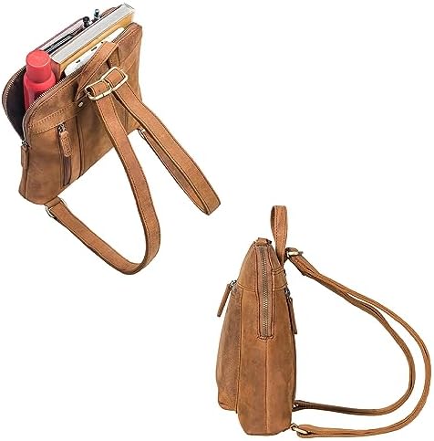 STILORD Marlene Leren Rugzak Dames Elegante Rugzak Dames City Backpack Vintage Handtas Dagrugzak Echt Leer Dames Rugzak Modern Schoudertas Dagrugzak Kleur:zwart