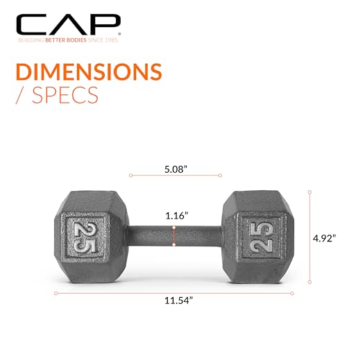 CAP Barbell Cast Iron Hex Dumbbell | Multiple Options - Image 5