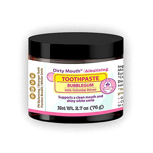Dirty Mouth Natural Alkalizing Toothpaste For Sensitive Teeth and Gums | Remineralize, Strengthen, and Restore Enamel | 2.7 ounces (Bubblegum)