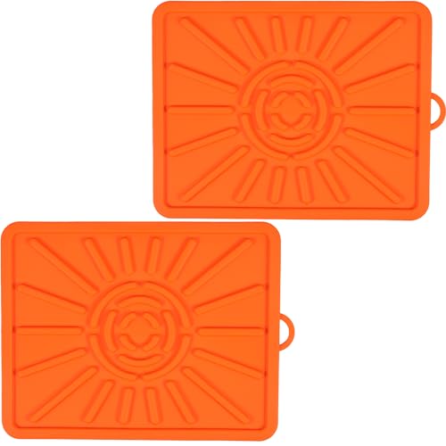 Silicone Spatula Mat, Heat Resistant Grill Side Shelf Mat,Silicone Utensil Rest Pad, Food Grade Grill Utensil Holder Mat Silicone Griddle Tools Mat Griddle Utensil Mat for Grill 14.2 x 11.2 Inch