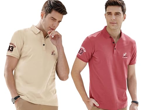 Image of Noble Monk Men's Cotton Blend Regular Fit Polo T-Shirt