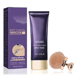 All-Over Teint Perfektionierer mit Extra großer Körper Make-up-Pinsel, Körper Vollbedeckung Perfektionierer, Wasserfester, schweißfester und lang anhaltender Concealer für Frauen (1PC Set, 74ml)