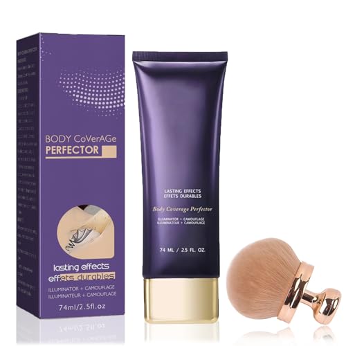 All-Over Teint Perfektionierer mit Extra großer Körper Make-up-Pinsel, Körper Vollbedeckung Perfektionierer, Wasserfester, schweißfester und lang anhaltender Concealer für Frauen (1PC Set, 74ml)