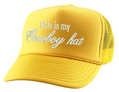 Image of ALLNTRENDS This is My Cowboy Hat Embroidered Trucker Hat Funny Western Snapback Cap