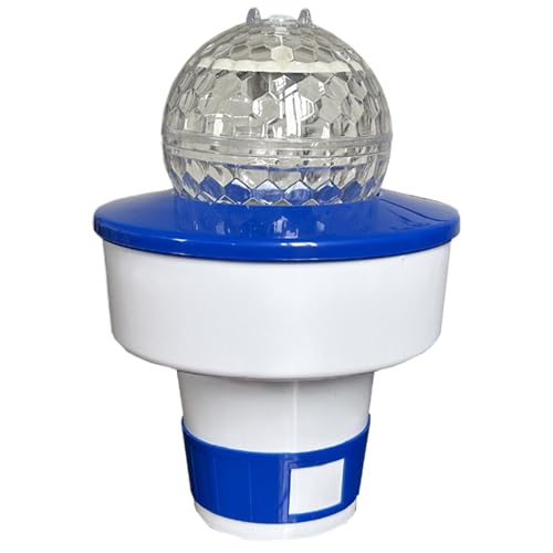 Piscina Cloro Flotador de 6 Pulgadas Cloro Impermeable Flotador con Colorida Tableta de luz Solar flotadores Anti-Sellado para bañera de hidromasaje de Piscina, Tableta