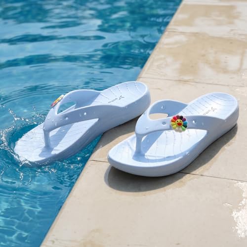Image of YOHO Drizzle Soft Slippers for Women, Mild Acupressure, Lightweight, Anti Skid & Slip, Diabetic Footwear for Woman, Home Wear Bathroom Chappal for ladies | Waterproof Monsoon & Rainy Footwear