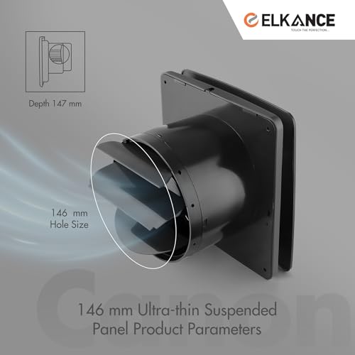 Image of Dazzle 150mm (6 Inches) Axial Exhaust Fan | BLDC Motor | 7W, 2400 RPM | Premium Lacquered Glass Panel - Stylish Ventilation for Office, Kitchen & Bathroom | (Grey)