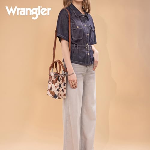 Wrangler Small Crossbody Bags for Women Aztec Cow Print Small Western Purse and Mini Handbag2