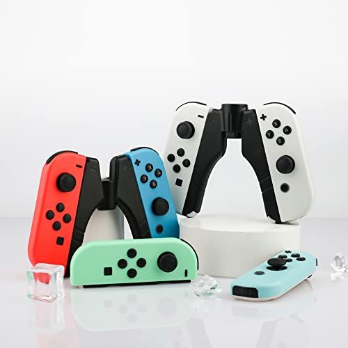 4 in 1 Controller Charger Grip for Nintendo Switch JoyCon & Switch OLED Joy Con Holder, FANPL JoyCon charging dock with LED Indicator Light and Charging Cable - Converts to Grip or Charging Stand — view 6