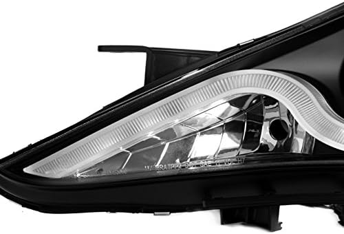 AKKON - For Sonata Black Bezel DRL Daylight LED Strip V2 Projector Headlights Lamps Left + Right Replacement