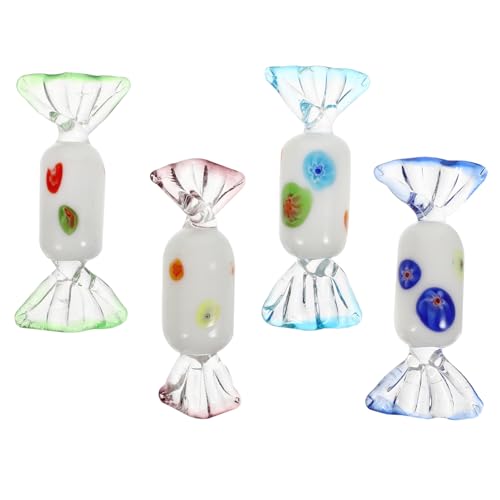 HOLIDYOYO 4 Piezas Adornos de Vidrio Japonés Figuras Realistas de de Colores Pastel para Decoración de Hogar Oficina y Tienda Artesanía Artística Duradera y Colorida