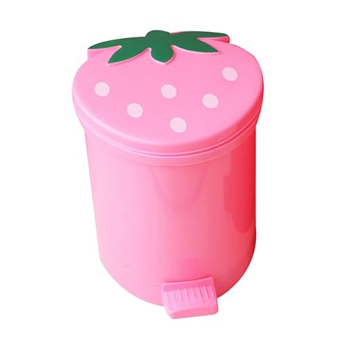 Papelera de escritorio con diseño de fresas para oficina, mini cubos de almacenamiento, cubo de basura de mesa, cubo de basura Kawaii, cubo de