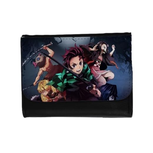 MERCHANDMANIA Billetera Billetero Demon Slayer ACCION Personajes Unisex Negro Monedero