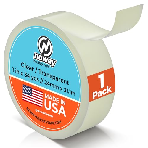 Noway Hockey Clear Hockey Tape – Durable Moisture Resistant Shin Guard and Hockey Sock Tape, Strong Adhesive with No Residue, 1