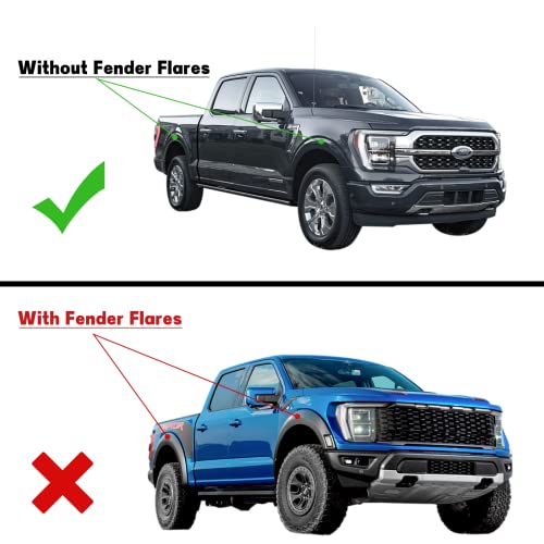 Image of BDFHYK Mud Flaps Splash Guards 4PCS Front & Rear Side Mud Guards Compatible with Ford F-150 2015-2020 Without OEM Fender Flares