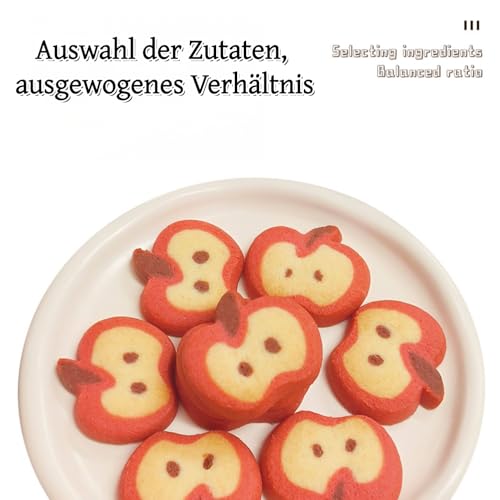 JGFWAT Weihnachtskekse Apfel-Cookies in niedlicher Q-Form, einzeln verpackt, 20 Stücke (150g) – Ideal für Geschenke, Adventskalender & Kinder