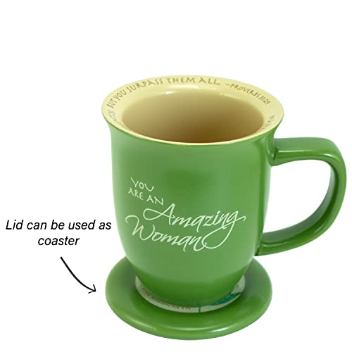 Mug en céramique verte isolant avec soucoupe de protection
