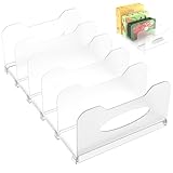 SURETIVIAN Freezer Organizer 12" Visible Fridge Organizer Rack with Removable Dividers and Handles, Freely Adjustable, Fits Refrigerator Frozen Meals, Lunch Meat Box, Cheeses(White)