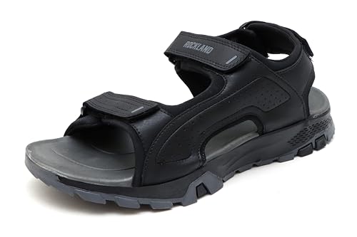 Image of GIBBON'S Men's Outdoor Sports Sandals with Adjustable Velcro Straps | Lightweight Comfortable Trekking Sandals | Anti-Slip Durable Sole | Casual Walking Hiking Sandals for Men